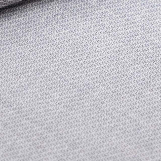 Pale grey tropical worsted, an open plain weave.